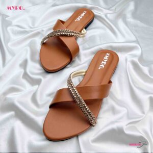 Myro Brown Fuschia Flat