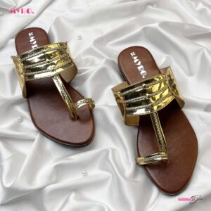 Myro Golden Braided Chappal