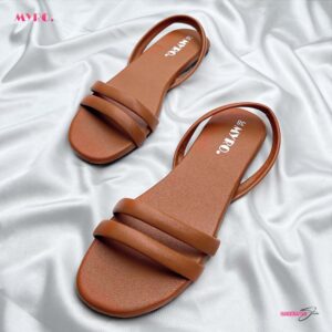 Myro Square Quilted Brown Toe Flat