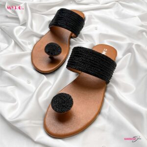 Myro Zarah Black Brown Chappal