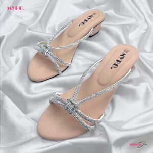 Myro Jenny White Rose Gold Low Heel