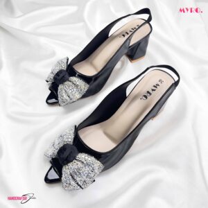 Dazzle Bow Black Heel