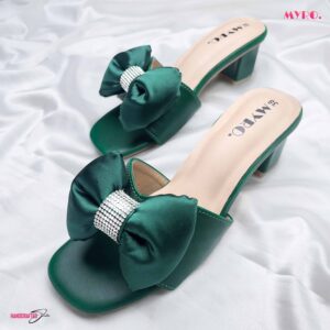 Bowtique Green Heel